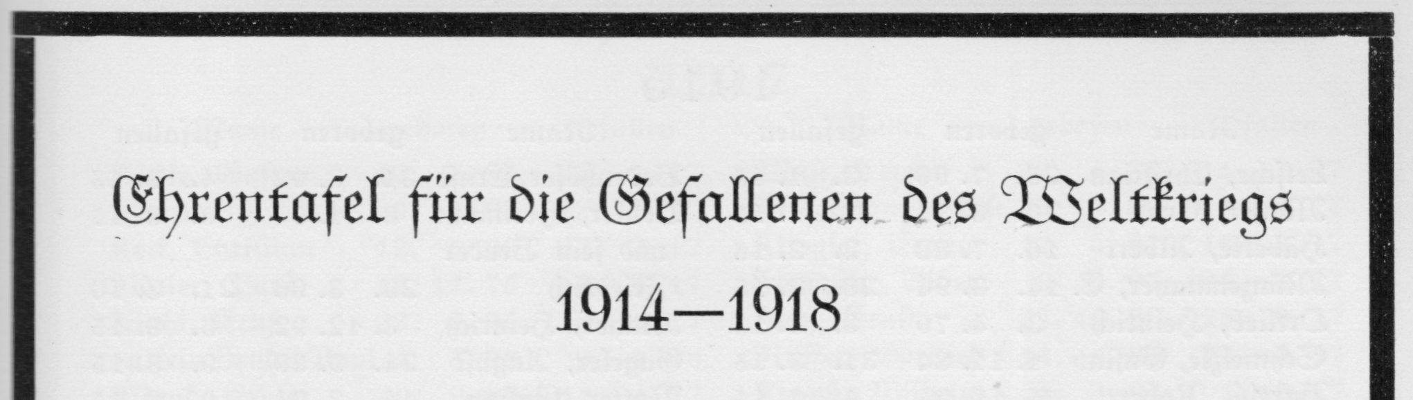 Ehrentafel fr die Gefallenen des Weltkrieges 1914-1918